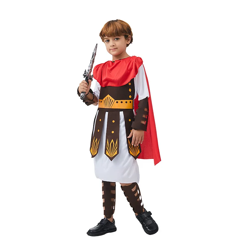 

Kids Greek Spartan Costume Roman Warrior Gladiator Knight Outfit Boys Role Play