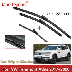 Escobillas de limpiaparabrisas delanteras y traseras para coche, pegatinas de limpiaparabrisas para Volkswagen VW Teramont Atlas 2017, 2018, 2019, 2020