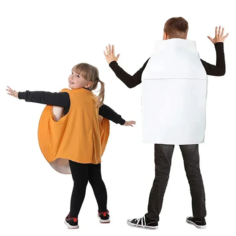 2024 New Arrival Family Couple Cookies and Milk Carton Box Costume Milk Cookie Child Halloween Outfit Cosplay