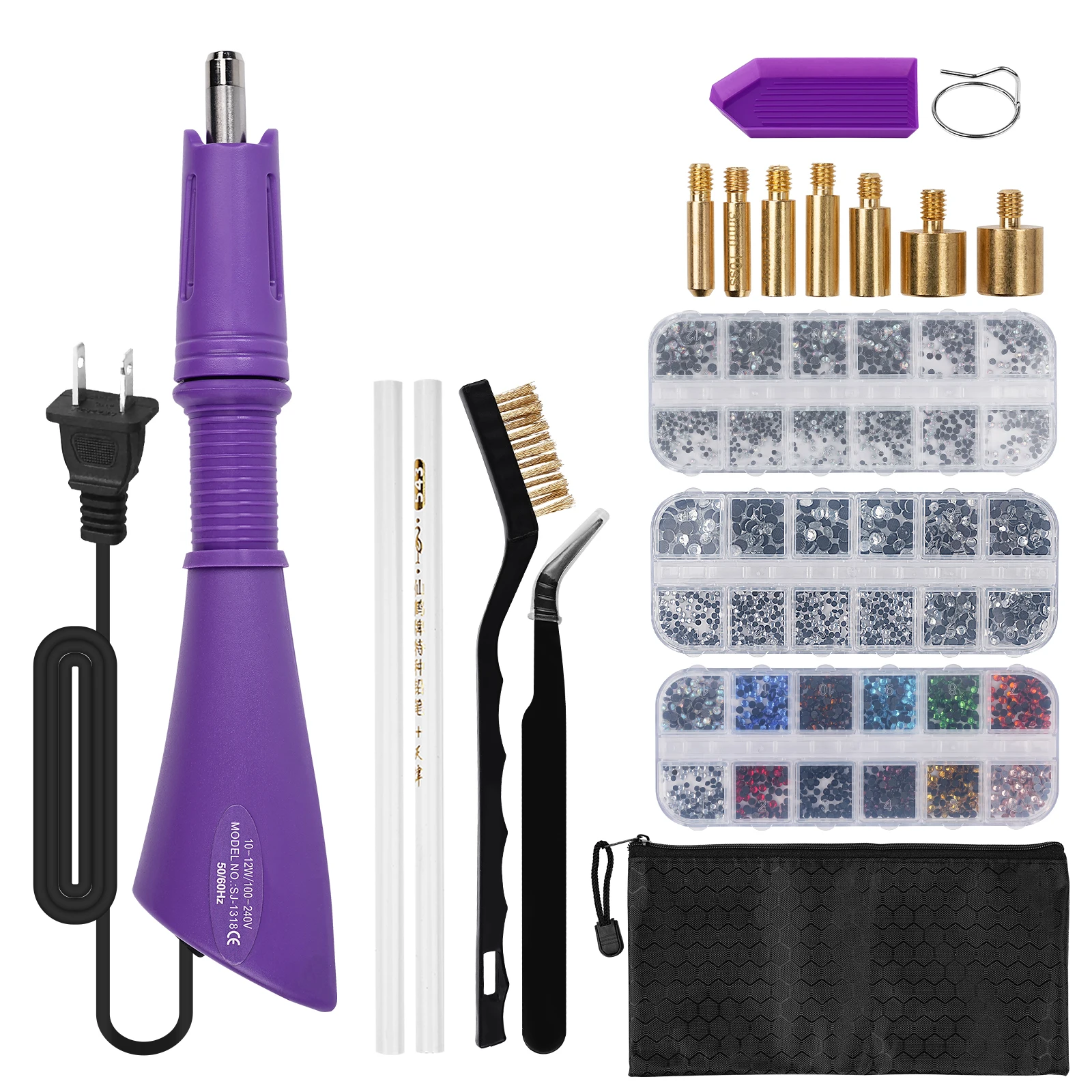

Hotfix Applicator DIY Hot Fix Rhinestone Applicator Wand Tool Kit for Textiles Crafts Purple US