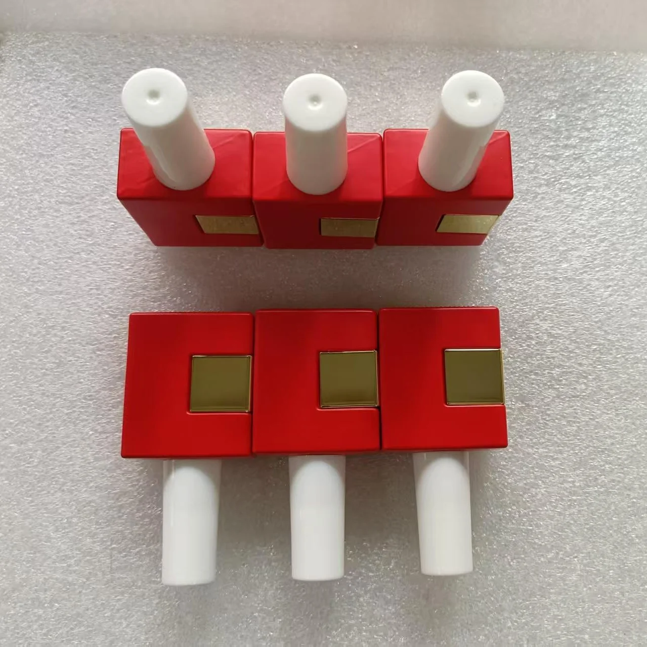 12 ml 6 stuks lege rode glazen fles met borsteldeksel voor UV-gellak Nail art Nail beauty