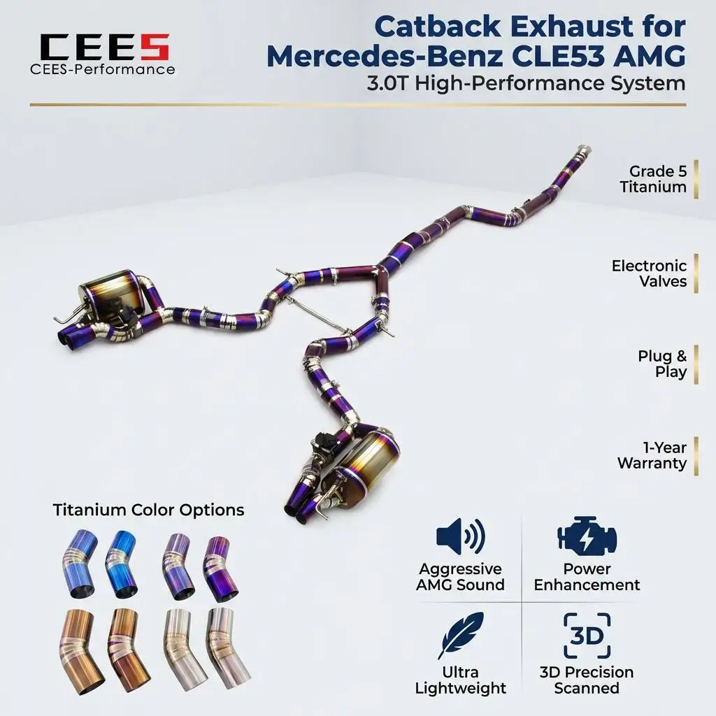 

CEES Catback Exhaust for Mercedes AMG CLE53 3.0T M256M 2024-2026 Racing Performance Exhaust Pipe Muffler with Valve System