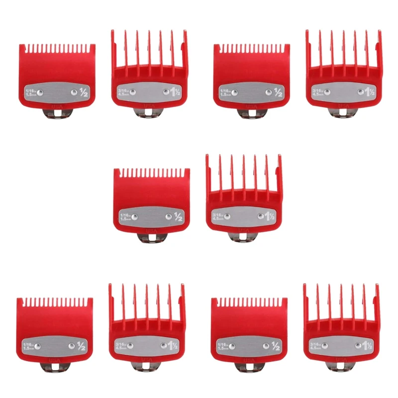 

5X For Wahl Hair Clipper Guide Comb Set Standard Guards Attached Trimmer Style Parts