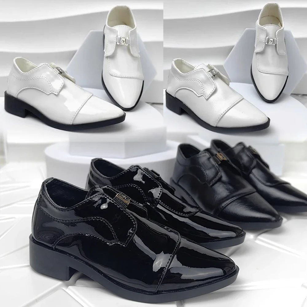（Customize 30 Days） dz75 us75 dk75 id75 td83 unlce BJD Doll shoes black white pointed toe leather 1pair