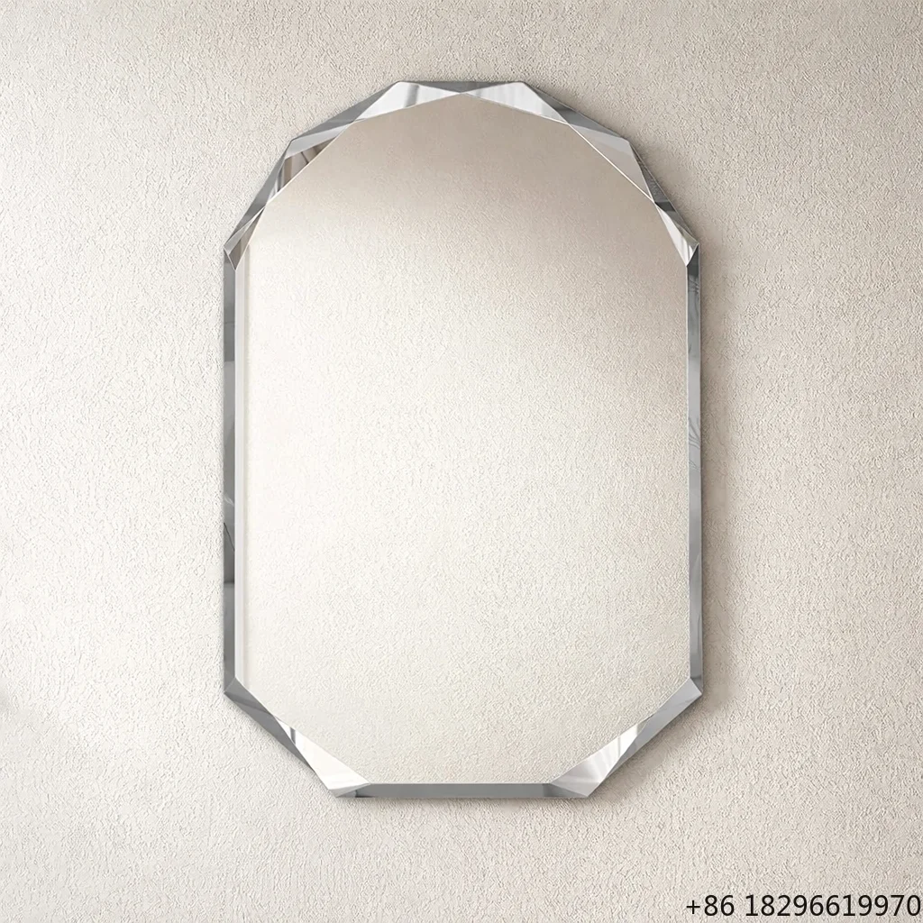 

Beveled Edge Frameless Irregular Wall Mirror Bathroom Vanity Mirror Wall Mounted Decorative Mirror Home Art Decor