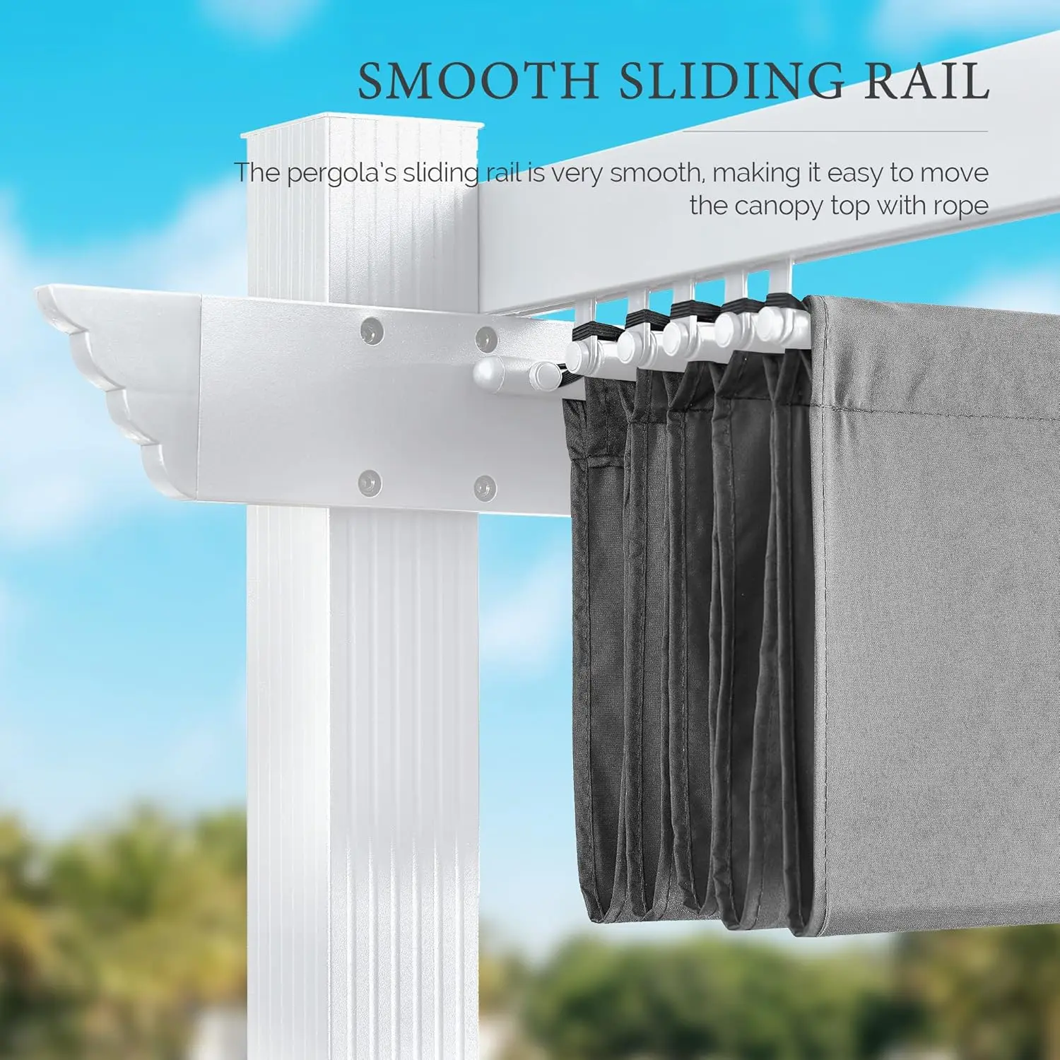 

10x13ft Retractable Canopy Pergola UV Block Patio Backyard Grill Shade Customized