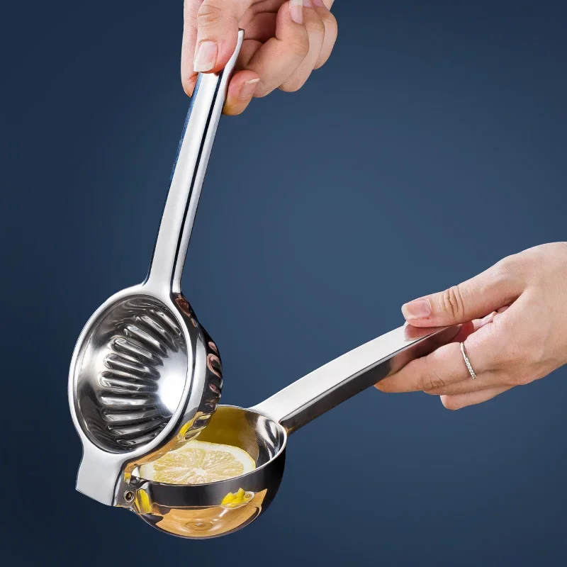 304 Stainless Steel Manual Juicer Lemon Squeezer with Silicone Handle Lemon Press