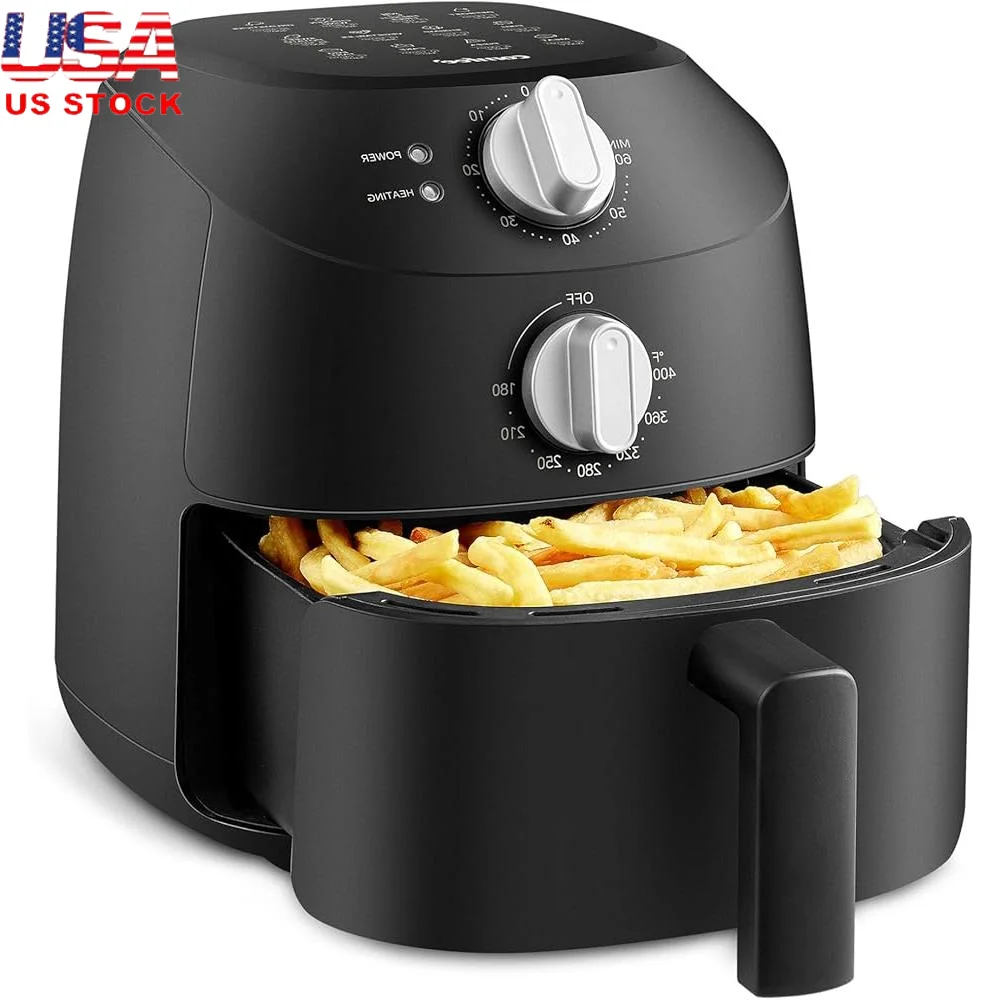 

Compact 2.1 Quart Air Fryer with 12 Cooking Options Adjustable Timer Temperature Control Auto Shut-Off Easy to Clean Nonstick