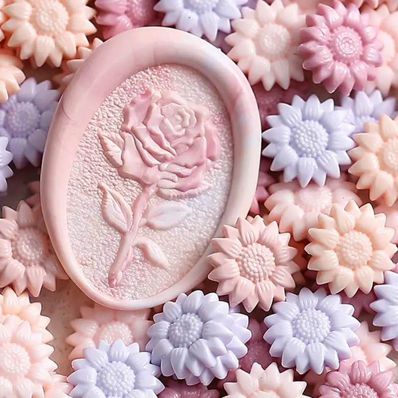 Walentynowa głowica uszczelniająca z lakierem róża miłości romansem w kształcie serca, pieczęć woskowa, ręcznie robiona do opakowanie na prezenty z