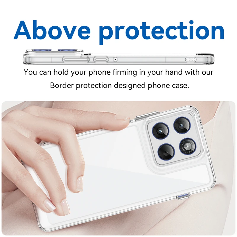 حافظة شفافة لهاتف موتورولا إيدج 70 حافظة سيليكون ملونة غطاء خلفي موتو إيدج 70 حافظة لهاتف موتو X70 اير إيدج 70 #4