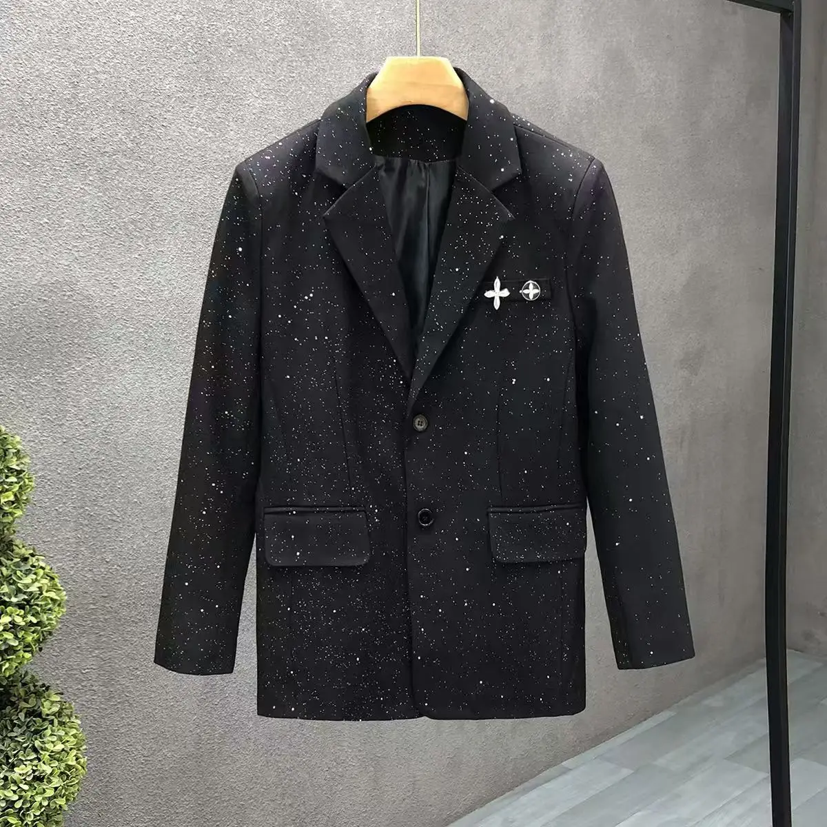 

Casual Faionable Men's Loose Fit Suit Jaet Spring Autumn High-End Sensation Single Button up Top Youth ular Sle