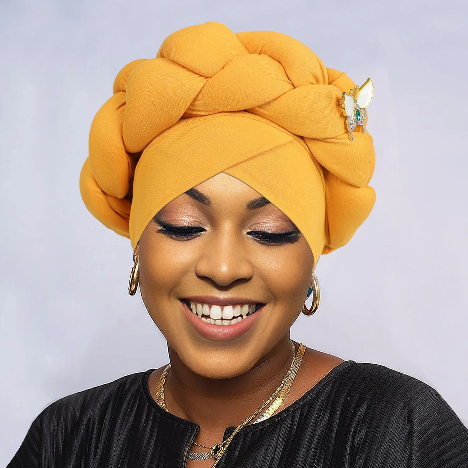 

New Women Fashion Butterfly Twist Braid Headscarf Bonnets Muslim Hijab Hat Cancer Chemo Caps Head Wrap Turban Auto Gele Headties