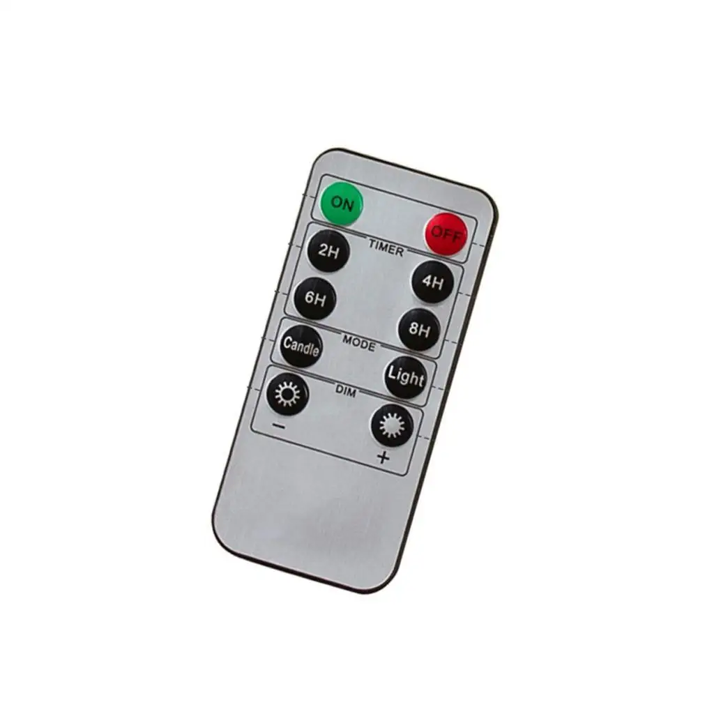 10 Keys Plastic LED Remote Control With Timer 4/6/8 Hours Timing Settings for Flameless Swing Flickering Candle