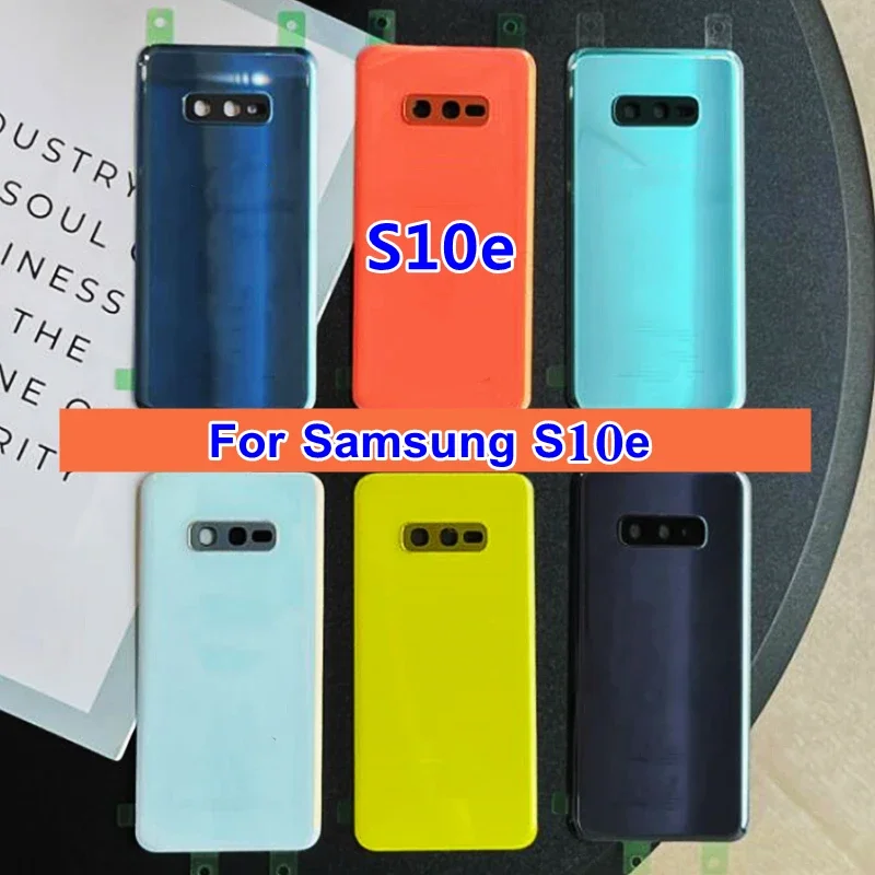

Крышка аккумулятора s10e для Samsung Galaxy S10e G970F G970U, стеклянная задняя крышка корпуса аккумулятора, замена + с логотипом