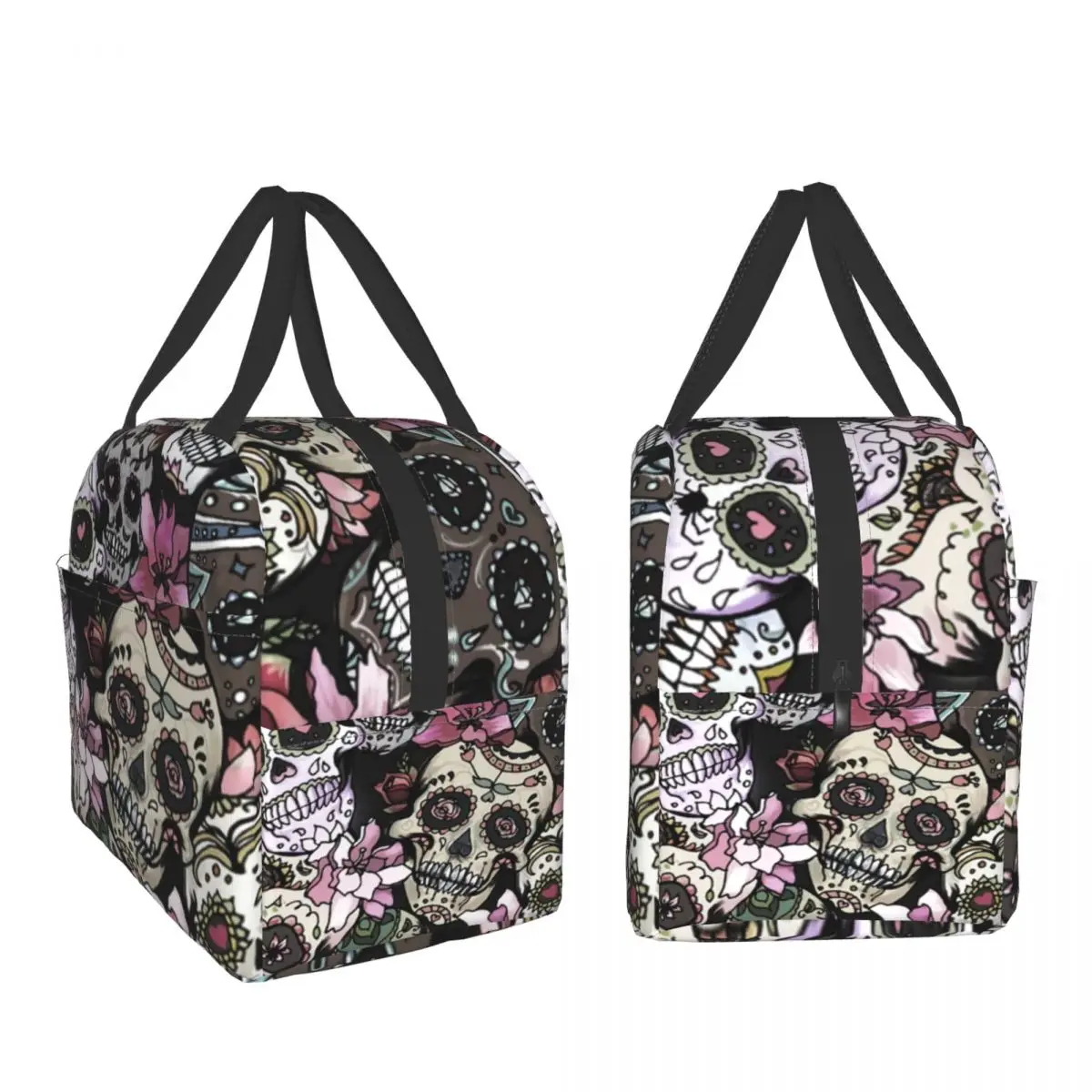 Insulated Lunch Bag Thermal Woman Skull Tote Bags Cooler Picnic Food Lunch Box Bag For Kids Women Girls Men Children