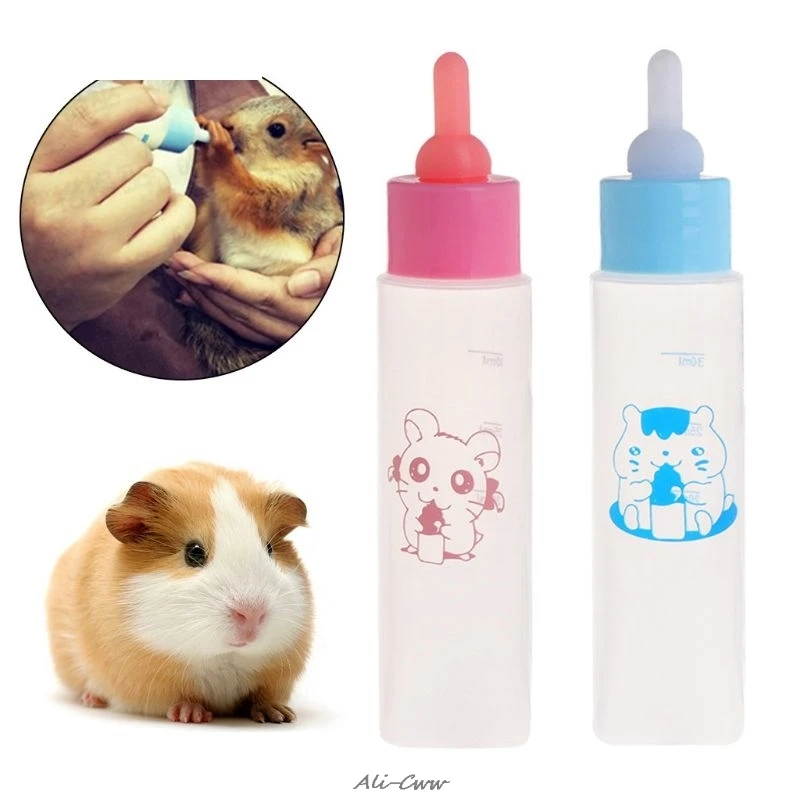 30ml Hamster Feeder Milk Bottle Newborn Baby Pets Feeding Medicine Water Drinking Tools for Hedgehog Squirrel Rabbit Dispenser