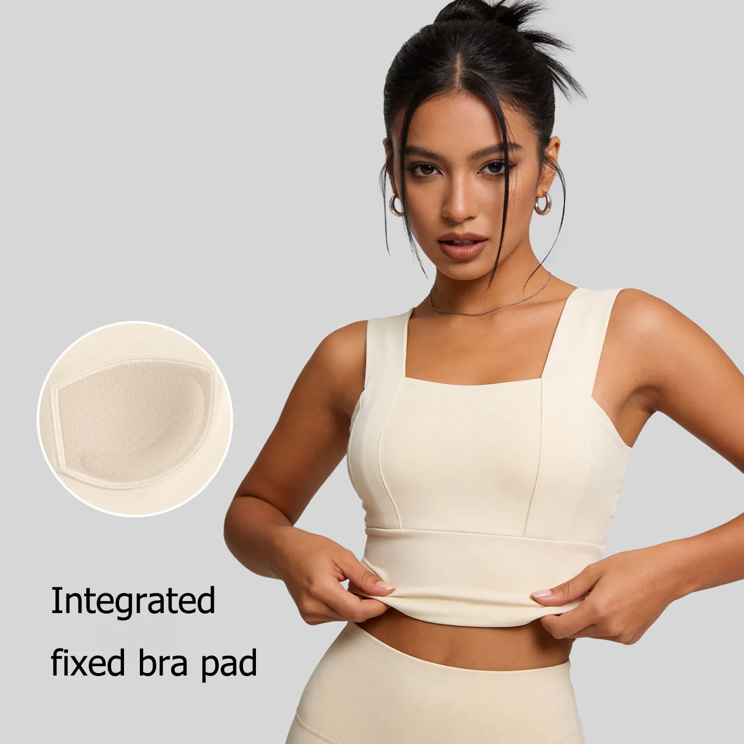 Women's Sports Bra Crisscross Back Padded Support Wirefree Yoga Bra for Workout Fitness Running