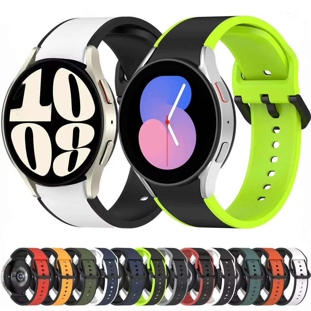 No Gap 20mm Strap for Samsung Galaxy Watch 7/6/5/4 40mm 44mm 6 Classic 47mm 43mm Silicone Bracelet Wristband For Watch 5Pro 45mm