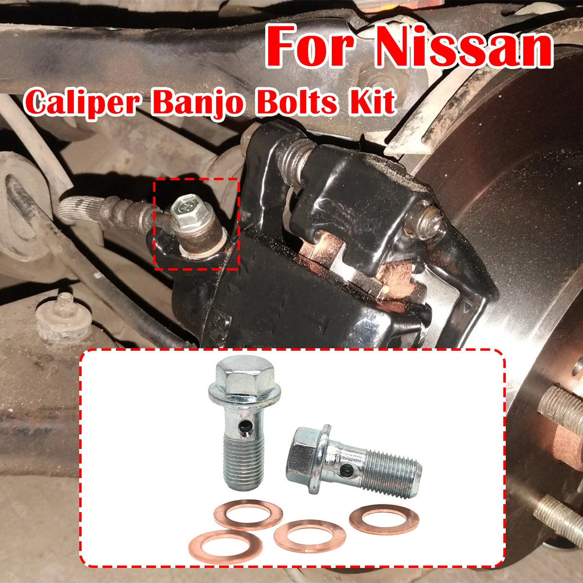 

For Nissan X-Trail T31 T30 Juke F15 Patrol GR Y60 PulsarC13 Caliper Hose Lines Banjo Fittings Bolts Copper Sealing Crush Washers