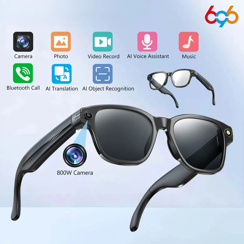 

AI Smart Glasses For Men Women High-Definition Camera Video Recorder Wireless Blue Tooth Call Blue Light Protection Sunglasses