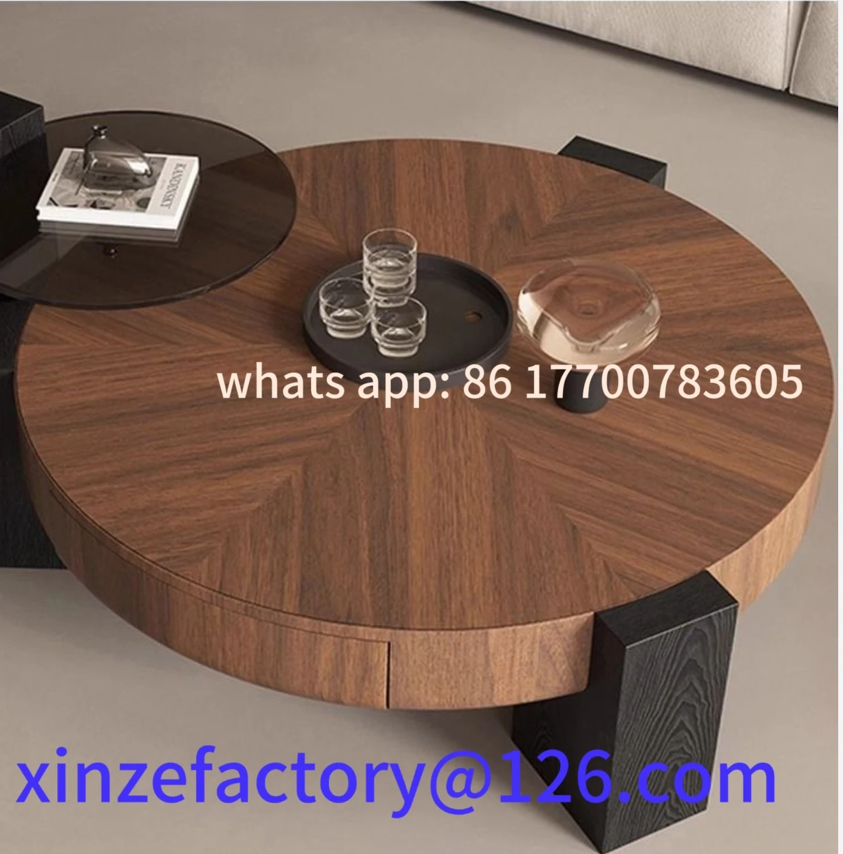 

Customizable Minimalist Retro Style Solid Wood Coffee Table Medieval Style Center Table