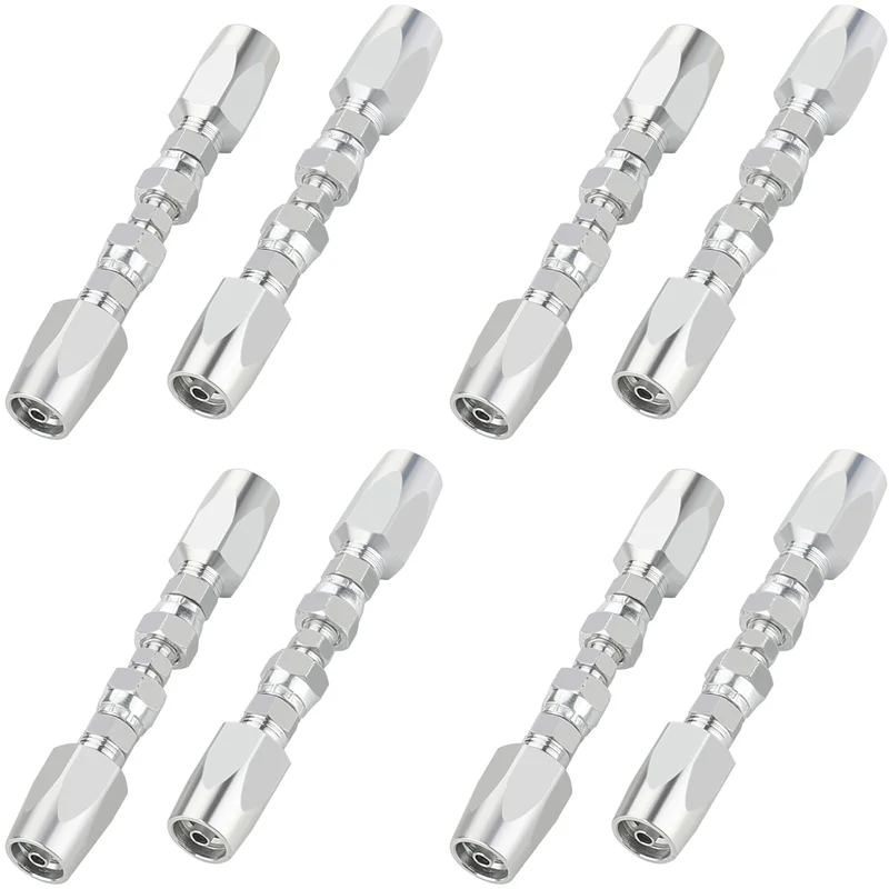 

8Pcs Hydraulic Hose Repair Kit, Reusable, 2-Wire Reusable Hydraulic Repair Fitting 1/4Inch