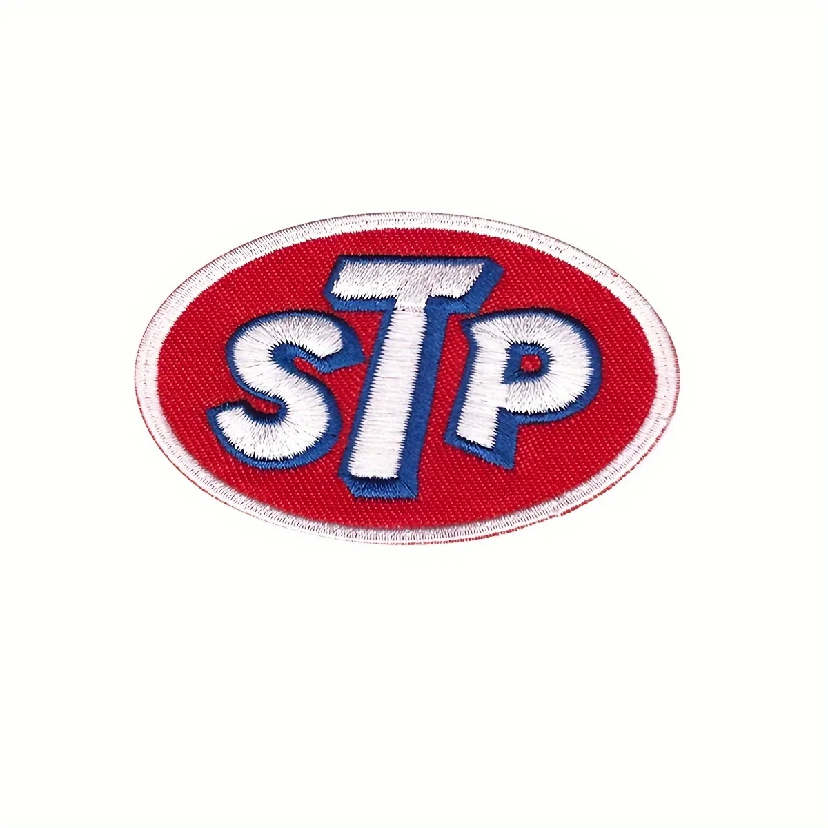 1pc STP Motor Oil Embroidered Vintage Patches - Iron-On/Sew-On Applique for Car, Auto Racing, Jackets, Bags, and DIY Projects