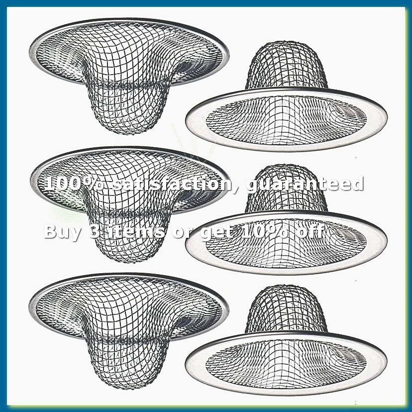 6 Pack - 2.125Inch Top / 1Inch Basket - Mesh Sink Drain Strainer Hair Catcher for Bathroom Sink, Utility, Slop, Laundry-AD33