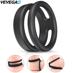 Semen Lock Ring, Silicone Dual Cock Ring for Longer, Harder, Stronger Erections, Erection Enhancing - Soft Silicone, Waterproof