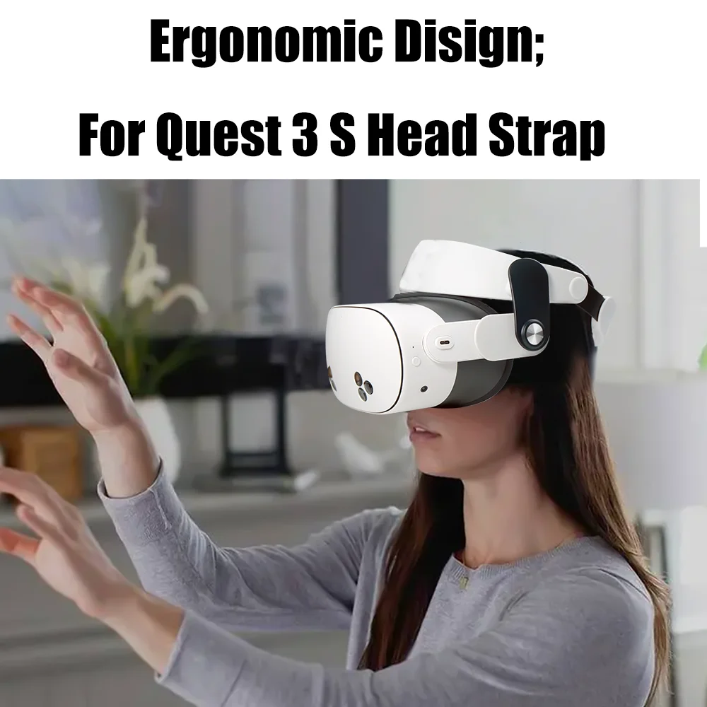 Kopfgurt für Meta Quest 3/Quest 3s vr Brille komfortable Version (m084) Virtual-Reality-Brille Stirnband verstellbare Metqu