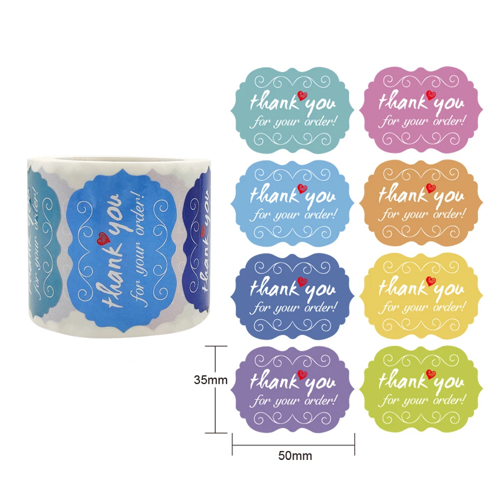 250pcs Thank You For Your Order Sticker Decoration Small Business Self-adhesive Seal Label Gift Box Baking Packaging Sticker