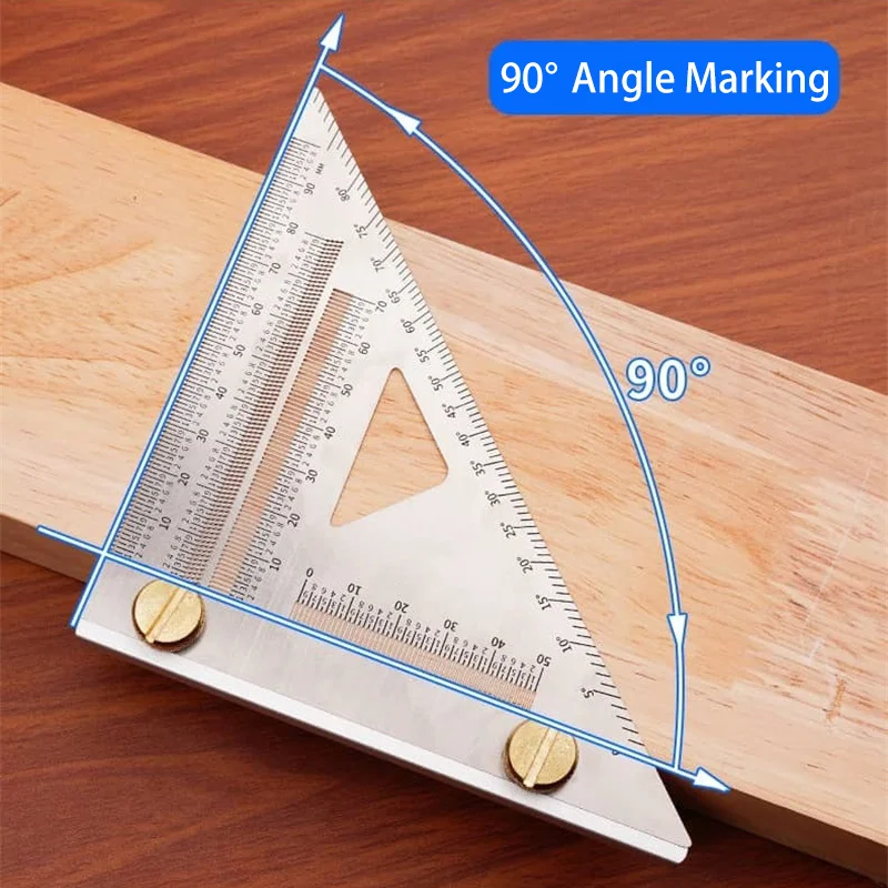 2025 Triangular Marking Ruler Stainless Steel Precision Scale Marking Ruler Woodworking Measurement Drawing Tools for Carpentry