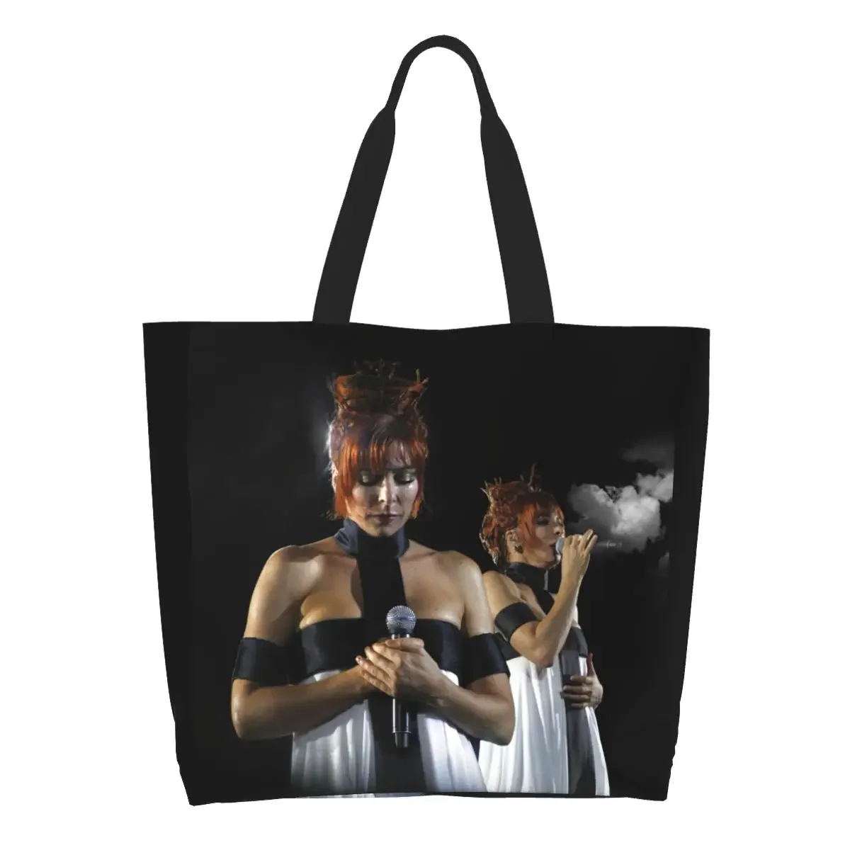 Kawaii bedruckte Mylene Farmer Einkaufstaschen, Recycling, Canvas, Schultertasche, Shopper, französische Sängerin-Handtasche