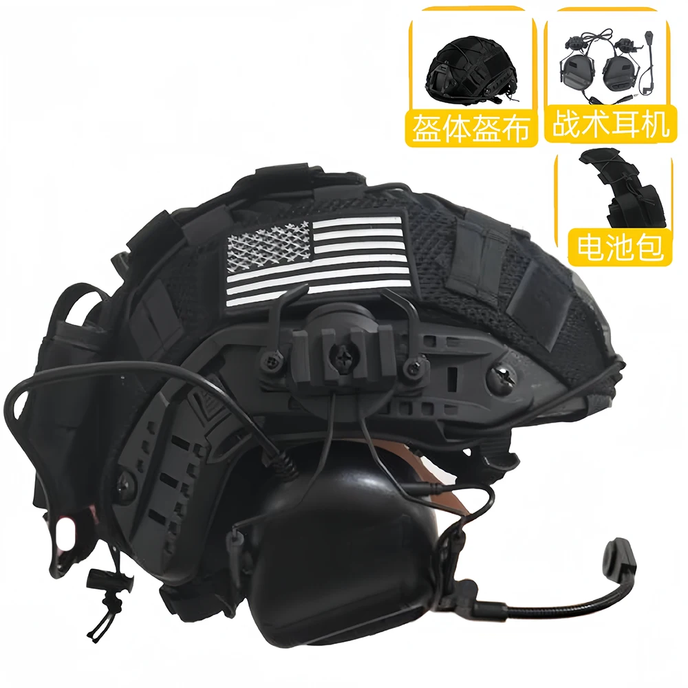 Tactische helmset COD Volledige set beschermingsmiddelen met NVG-model Light Stick-signaallamphoofdtelefoon voor CS Field Cosplay