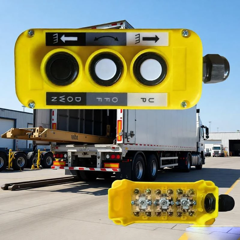 1Pc 3 Button Control Box For Tail Lift Winch Windlass Industrial Lift Yellow Cover Winch Accessories For Car Truck