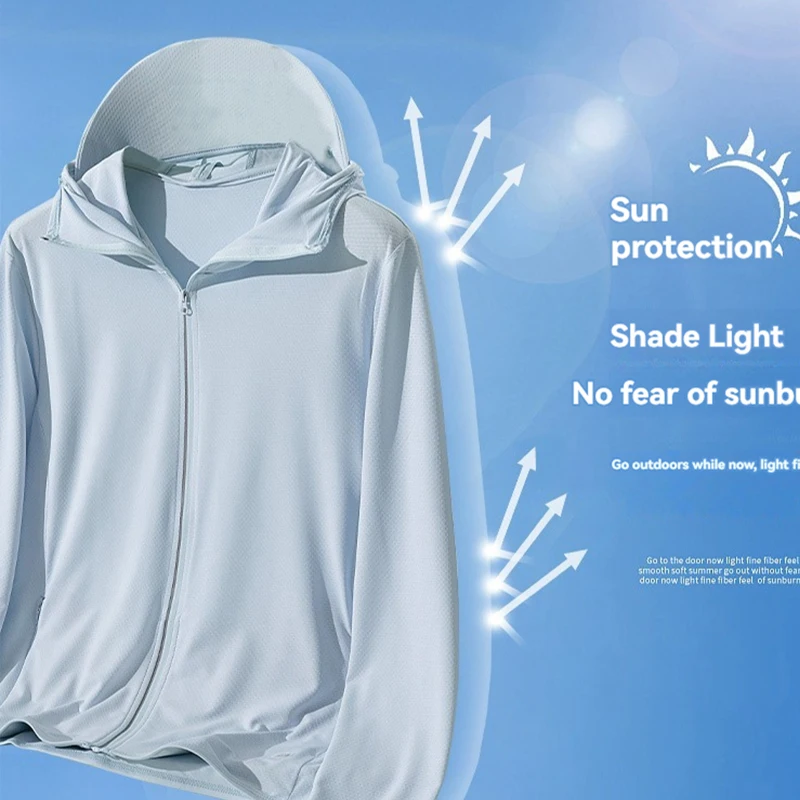 New Ultra-thin Couple Sunscreen Jacket Summer Ice Silk Breathable and UV Resistant Top Women's Outdoor Quick Drying Jacket