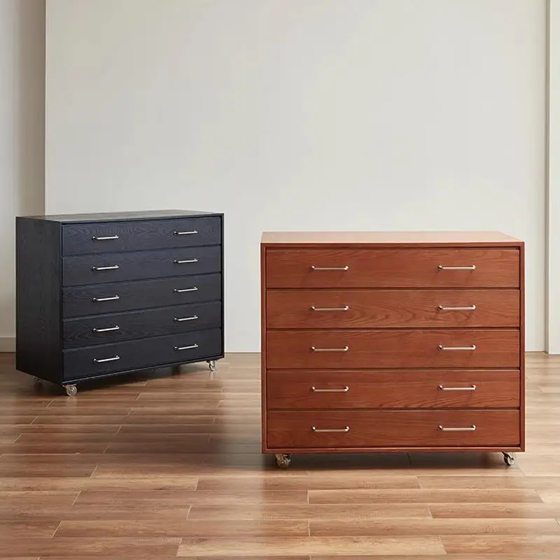 

Retro solid wood chest, multi-layer floor-to-ceiling medieval drawer, locker, dining side cabinet, living room wall side cabinet