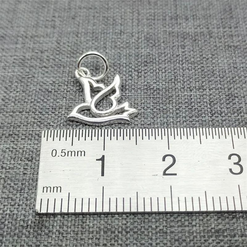 4 Pieces Bird Swallow Charms in 925 Sterling Silver for Bracelet and Necklace Making