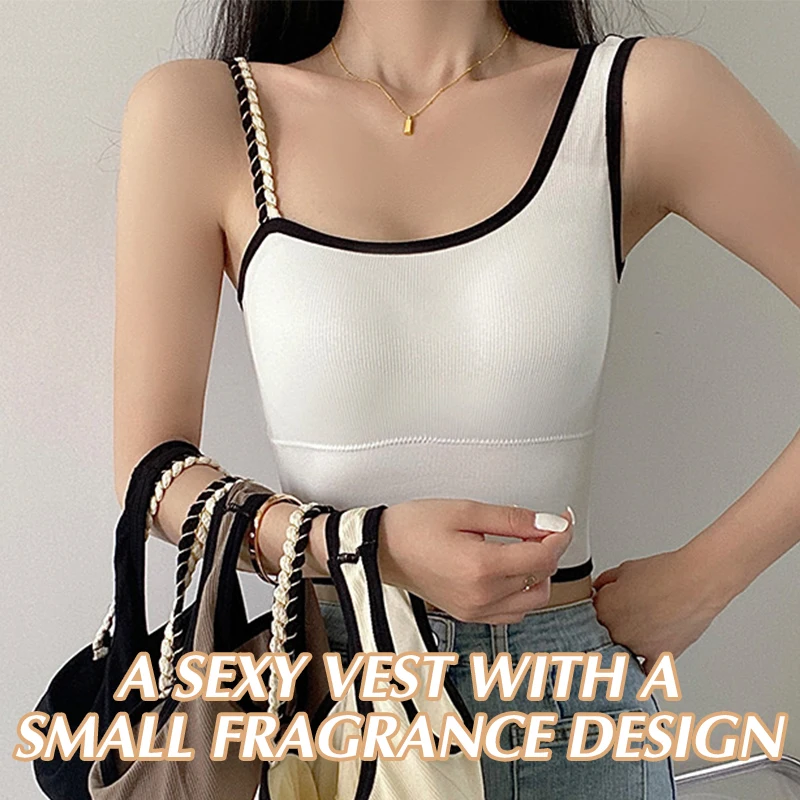 

Women's Tube Top Summer New Bras Women Sexy Crop Tops Bra Tube Top Female Camisole Vest Removable Chest Pad Push Up Crop Top