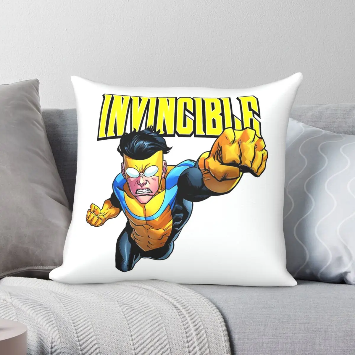 Invincible Omni-Man Anime Square Pillowcase Polyester Linen Velvet Creative Zip Decor Throw Pillow Case Home Cushion Cover