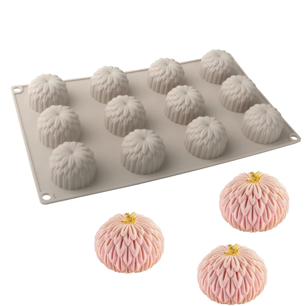 Kitchen Bakeware Chrysanthemum Cherry Blossom Pudding Cup Olive Design Silicone Cake Mold Mousse Cake Molds Chocolate Mould