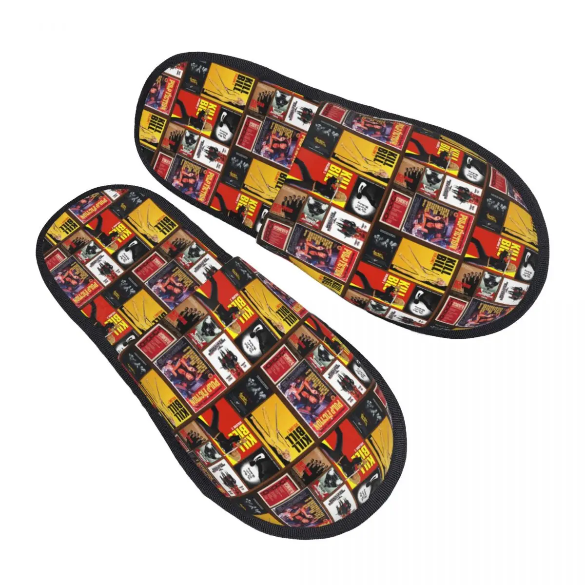 Custom Quentin Tarantino Movie Collage Guest Slippers for Bathroom Women Pulp Fiction Kill Bill House Slipper