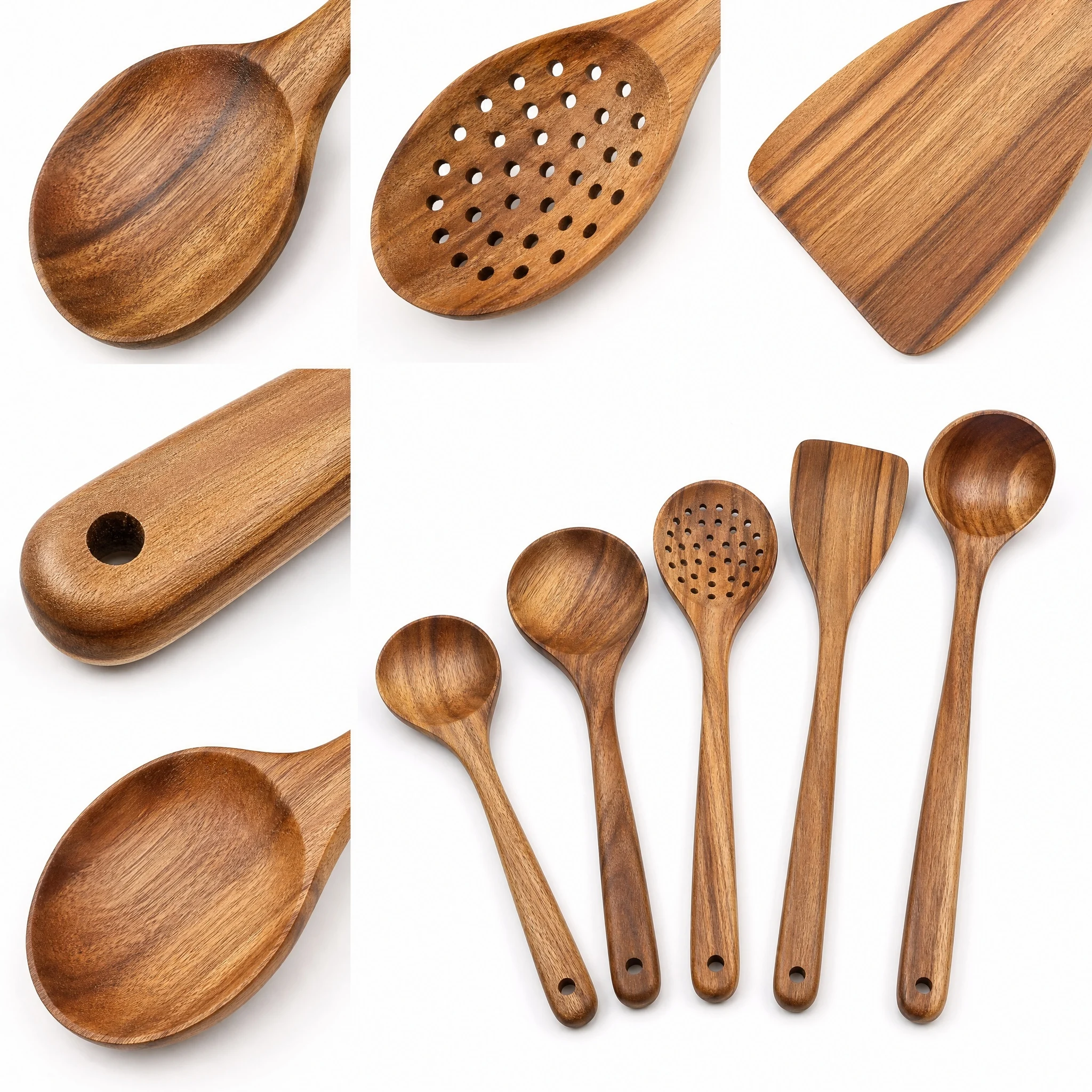 5-Piece Wooden Kitchen Utensil - Home Cooking Restaurant ulasan dan harga