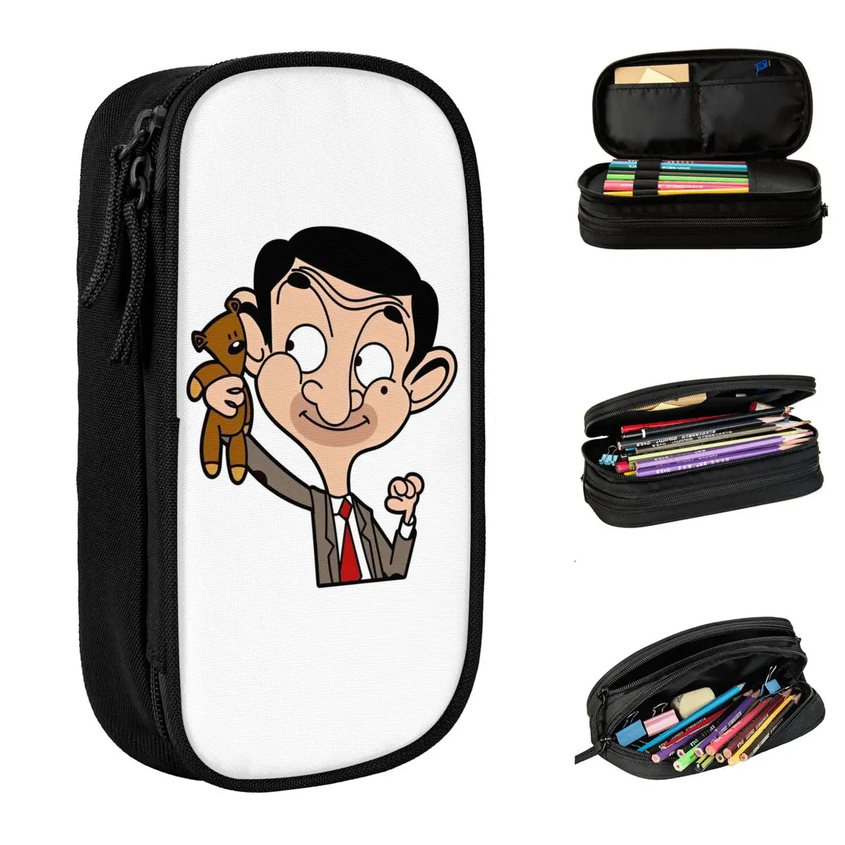 Mr. Bean Cartoon Merch Pen Box Large-capacity Kids School Supplies Pencilcase Perfect Gifts