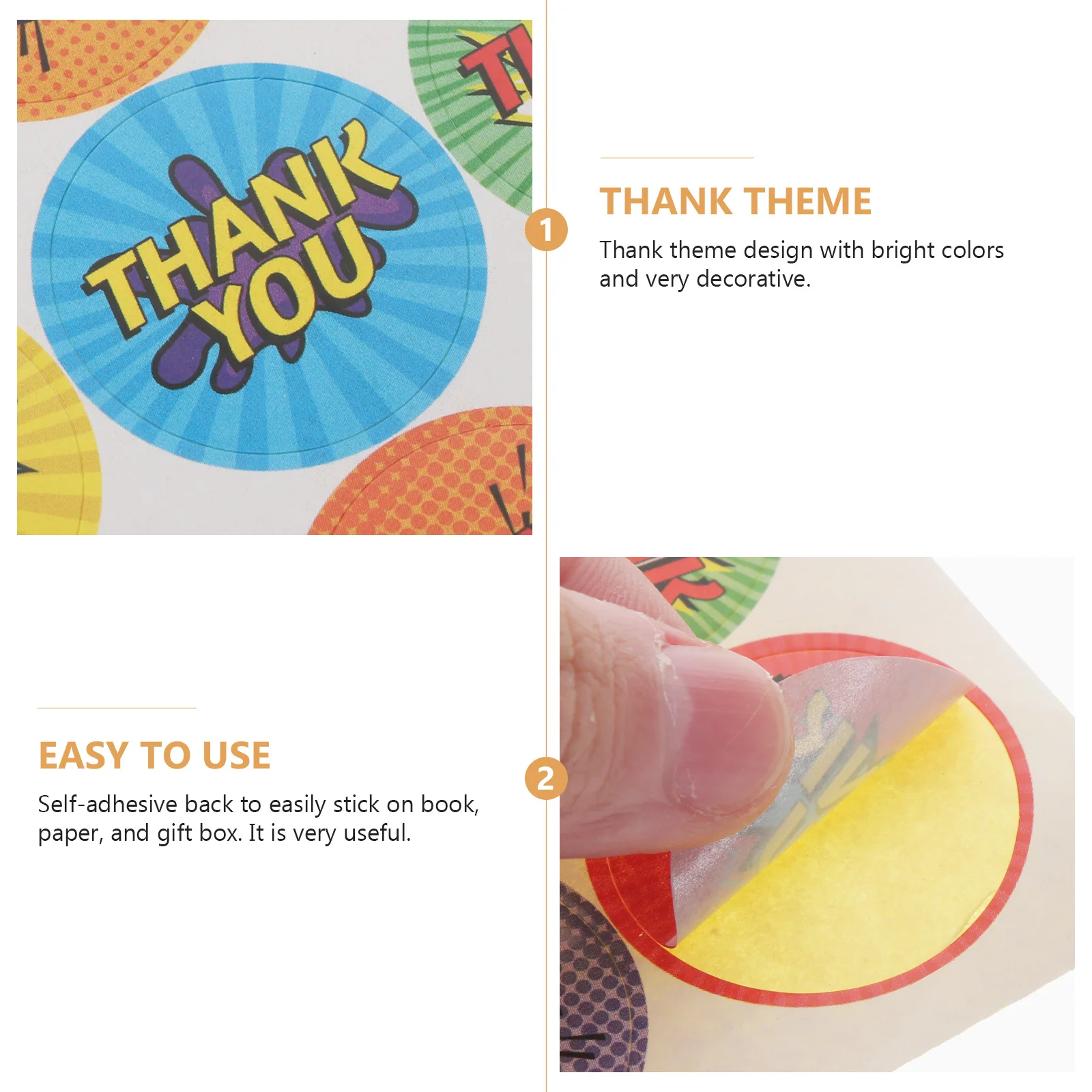 

Gift Sealing Label Round Thank You Stickers For Packaging Baking Cookie Candy Shop Decorative Seal Sticker Adhesive Label