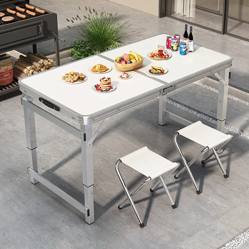 Folding Camping Table Portable Picnic Aluminum Alloy Lightweight Picnic Table Compatible Height Adjustable BBQ Tailgate Market