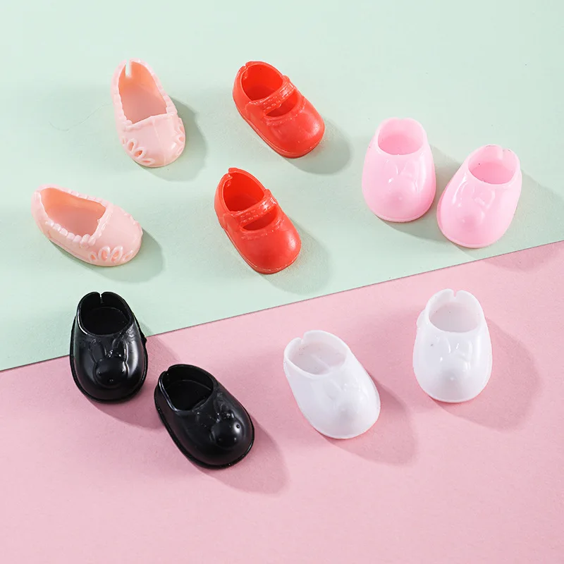 5pair Doll Shoes for 6inch & 16 Cm Bjd Doll Change Dress Up Plastic Flat Shoes Diy Play House Girl Kid Children Toy Accessories