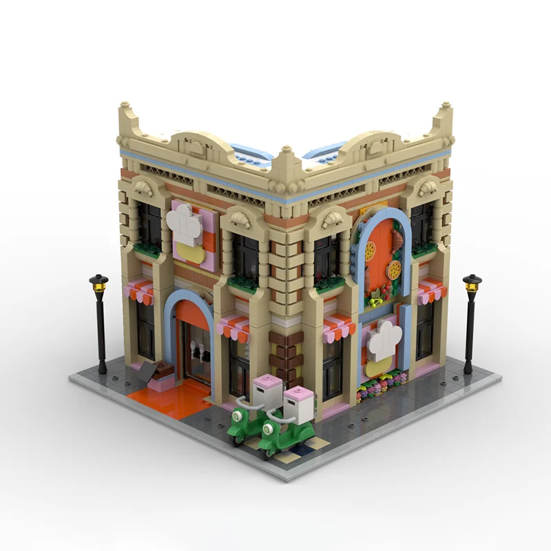 Moc Bausteine Modulare Restaurant und Kochen Schule Ecke Modulare Technologie Blöcke Weihnachten DIY Spielzeug Bau Geschenke