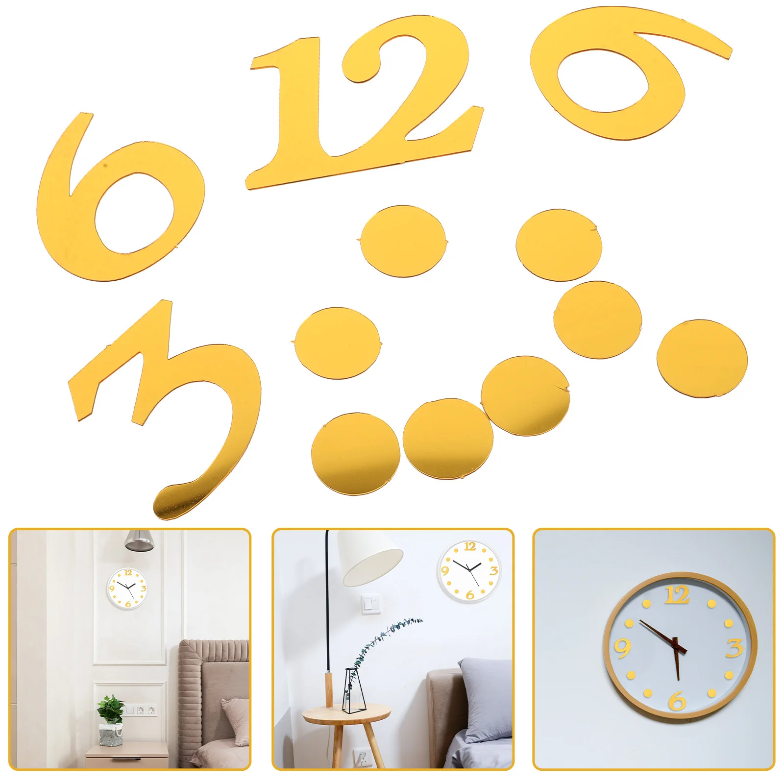 

12Pcs Acrylic Clock Numbers DIY Wall Clock Replacement Numbers for Kitchen Living Room Bathroom Modern Decor Restaurant Decor