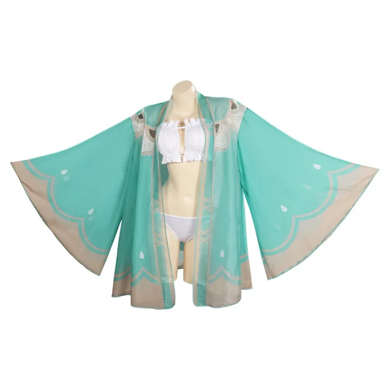 Anime Genshin Impact Costume da bagno Bikini con Kimono Cover Up Donna Venti Hutao Cosplay Anime Costumi da bagno Costume da bagno sexy